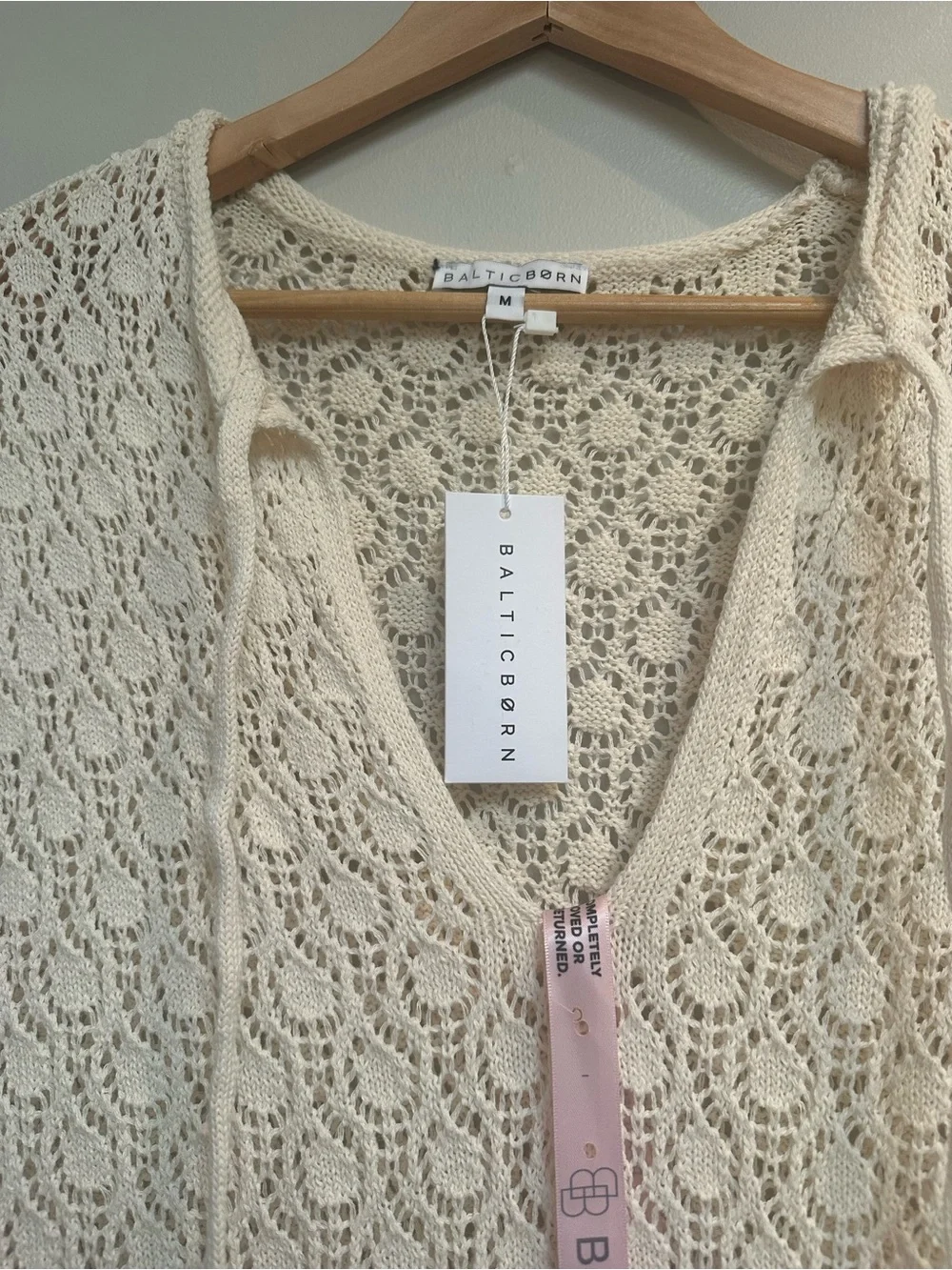 Baltic Born Calypso Crochet Cover Up NWT Medium Natural Beach Resort Boho